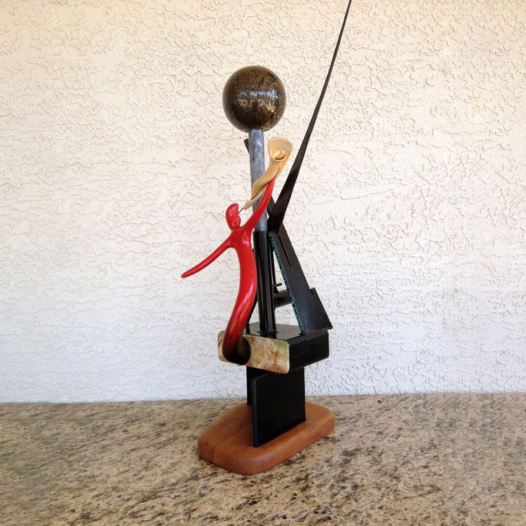 Trumpeter Abstract Sculpture Texas Hill Country Artist David Day